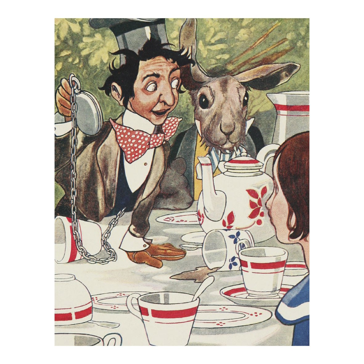 Decorative "Alice in Wonderland Collection: Tea Time" by Lewis Carroll Poster | High - Quality Print | Repositionable Adhesive - Pasquín