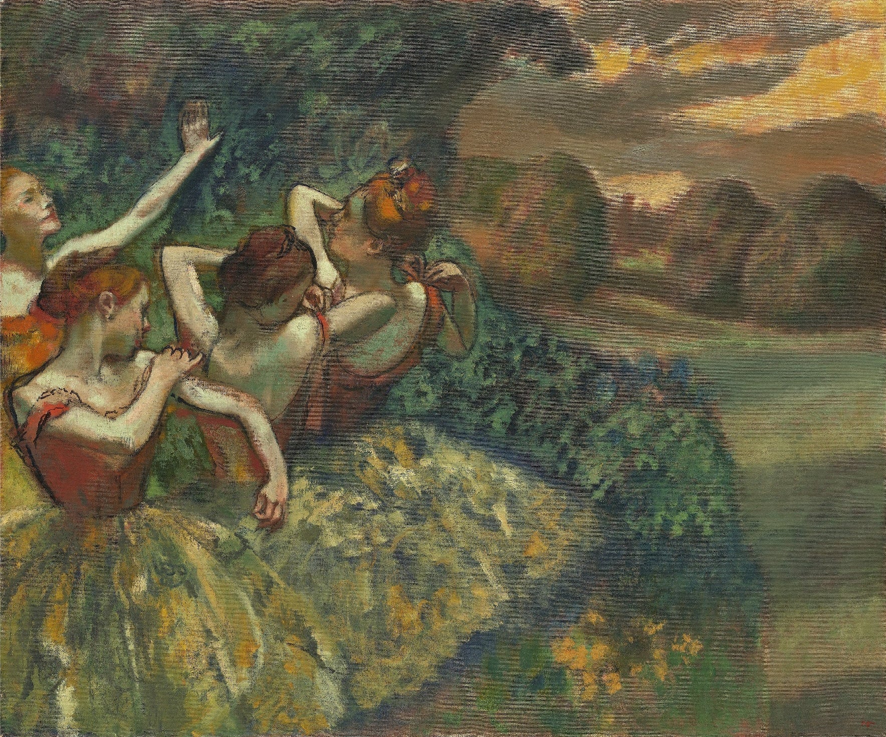 Decorative "Four Dancers (1899)" by Edgar Degas Poster | High - Quality Print | Repositionable Adhesive - Pasquín Store