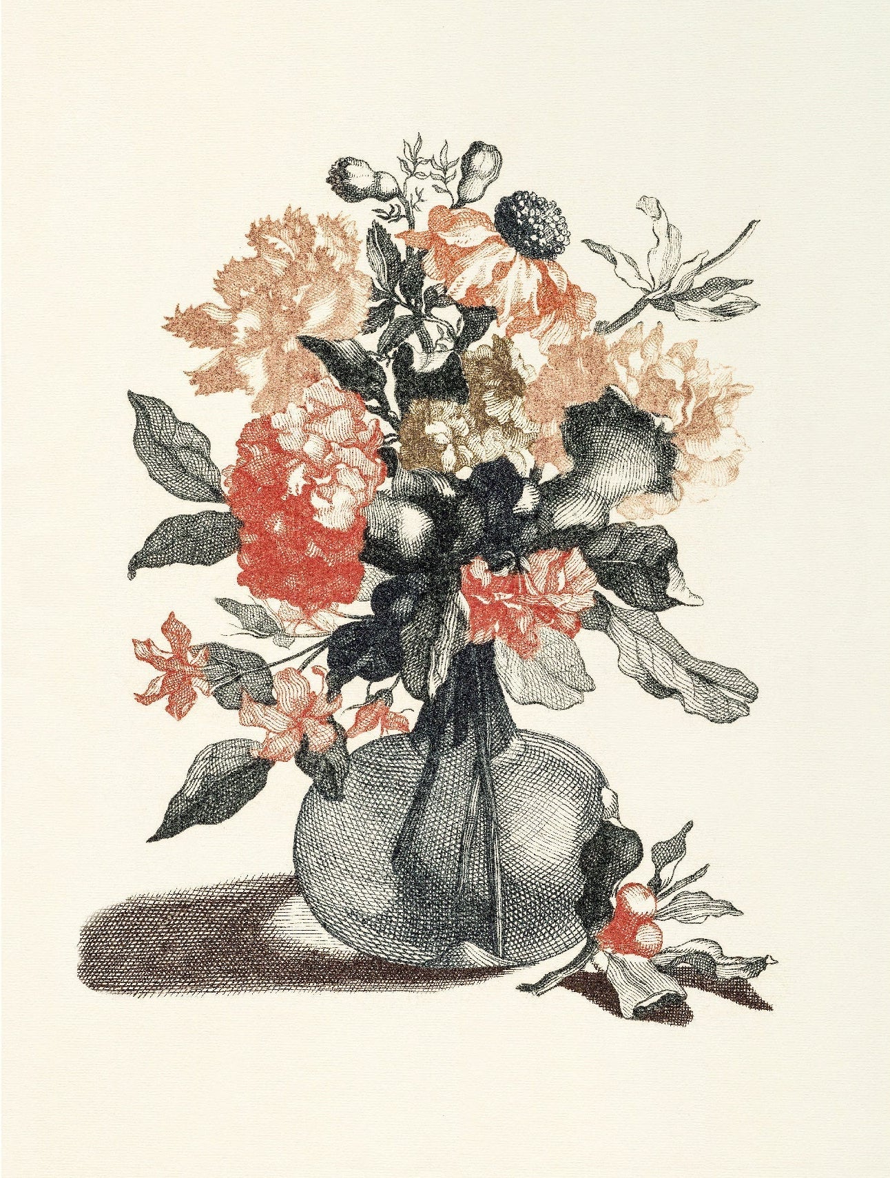 Decorative "Glass Vase with Flowers" by Johan Teyler Poster | High - Quality Print | Repositionable Adhesive - Pasquín Store