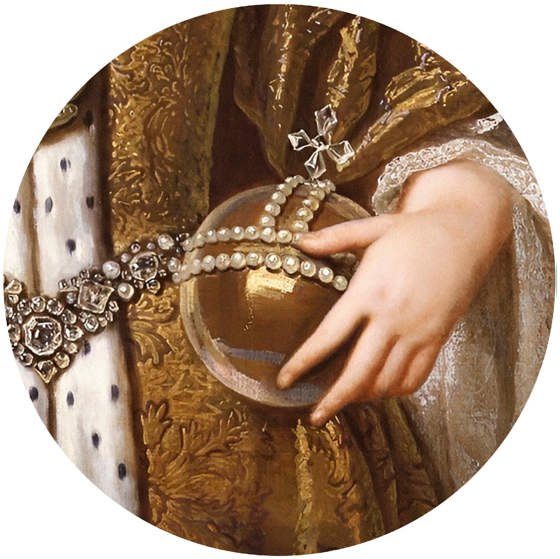 Decorative "Portrait of Queen Anne (Round)" by John Closterman Poster | High - Quality Print | Repositionable Adhesive - Pasquín Store
