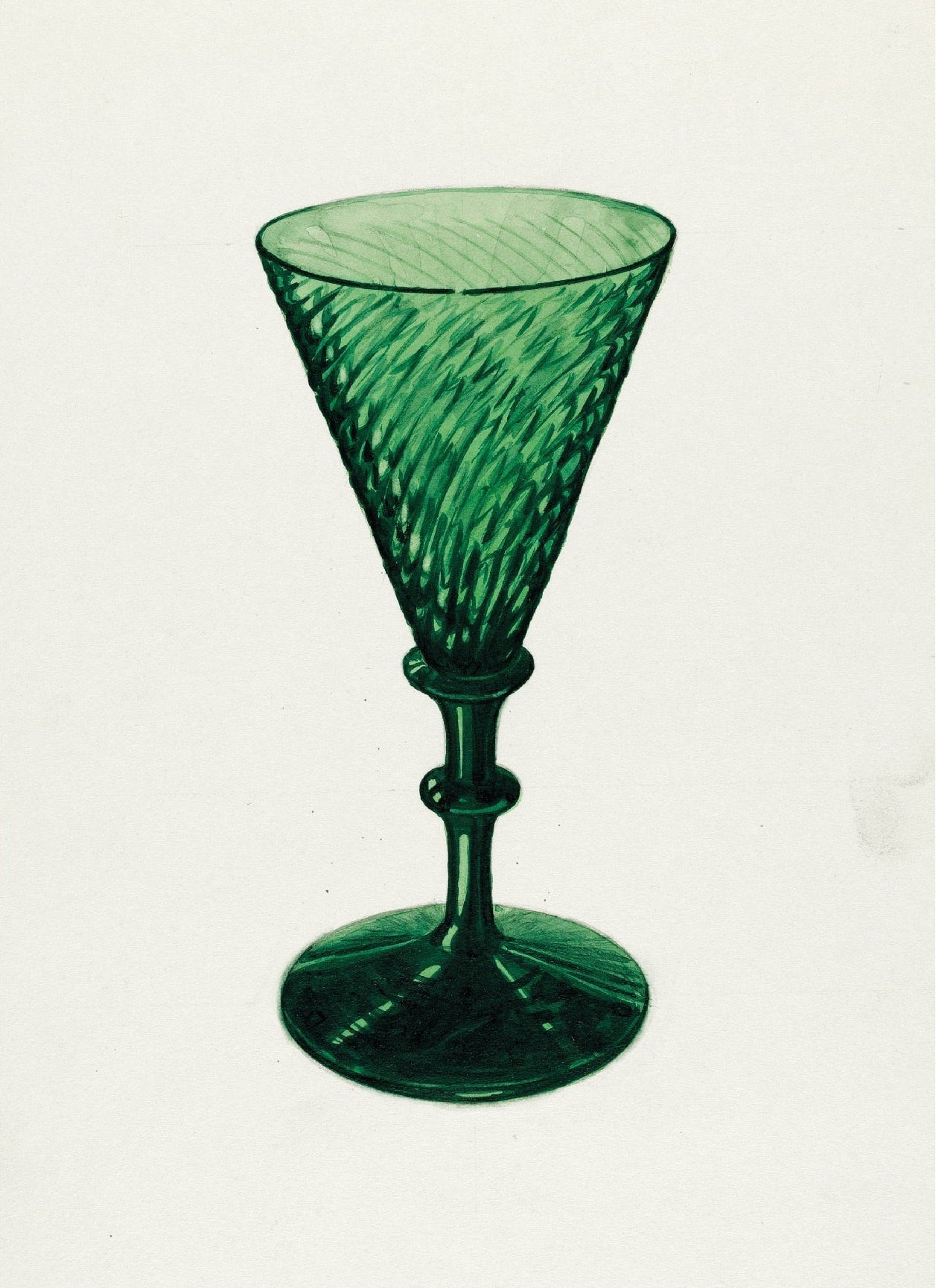 Decorative "Sherry Wine Glass (1937)" by John Dana Poster | High - Quality Print | Repositionable Adhesive - Pasquín