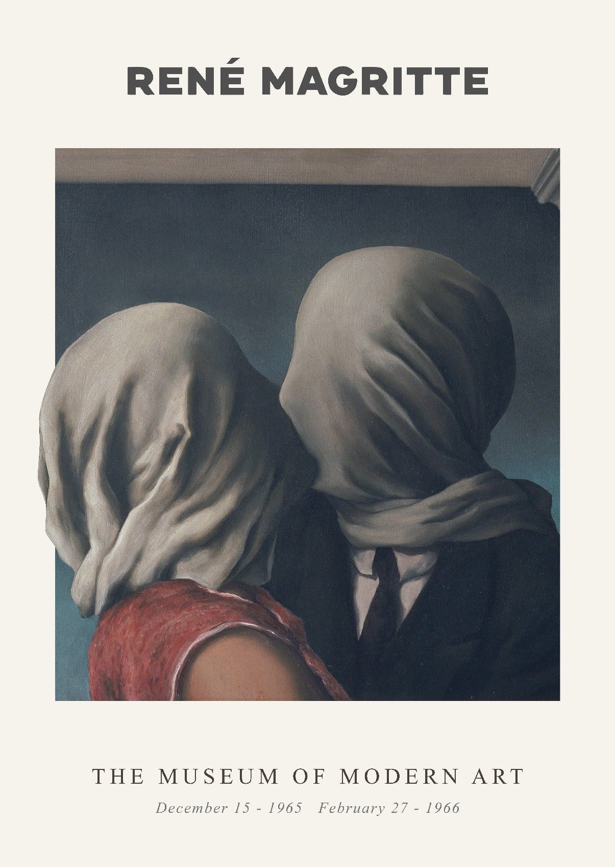 Decorative "The Lovers III" by René Magritte Poster | High - Quality Print | Repositionable Adhesive - Pasquín Store