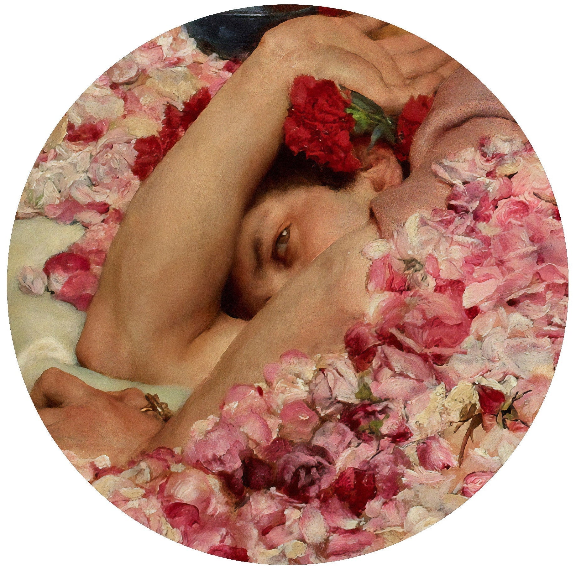 Decorative "The Roses of Heliogabalus (Round)" by Lawrence Alma - Tadema Poster | High - Quality Print | Repositionable Adhesive - Pasquín Store
