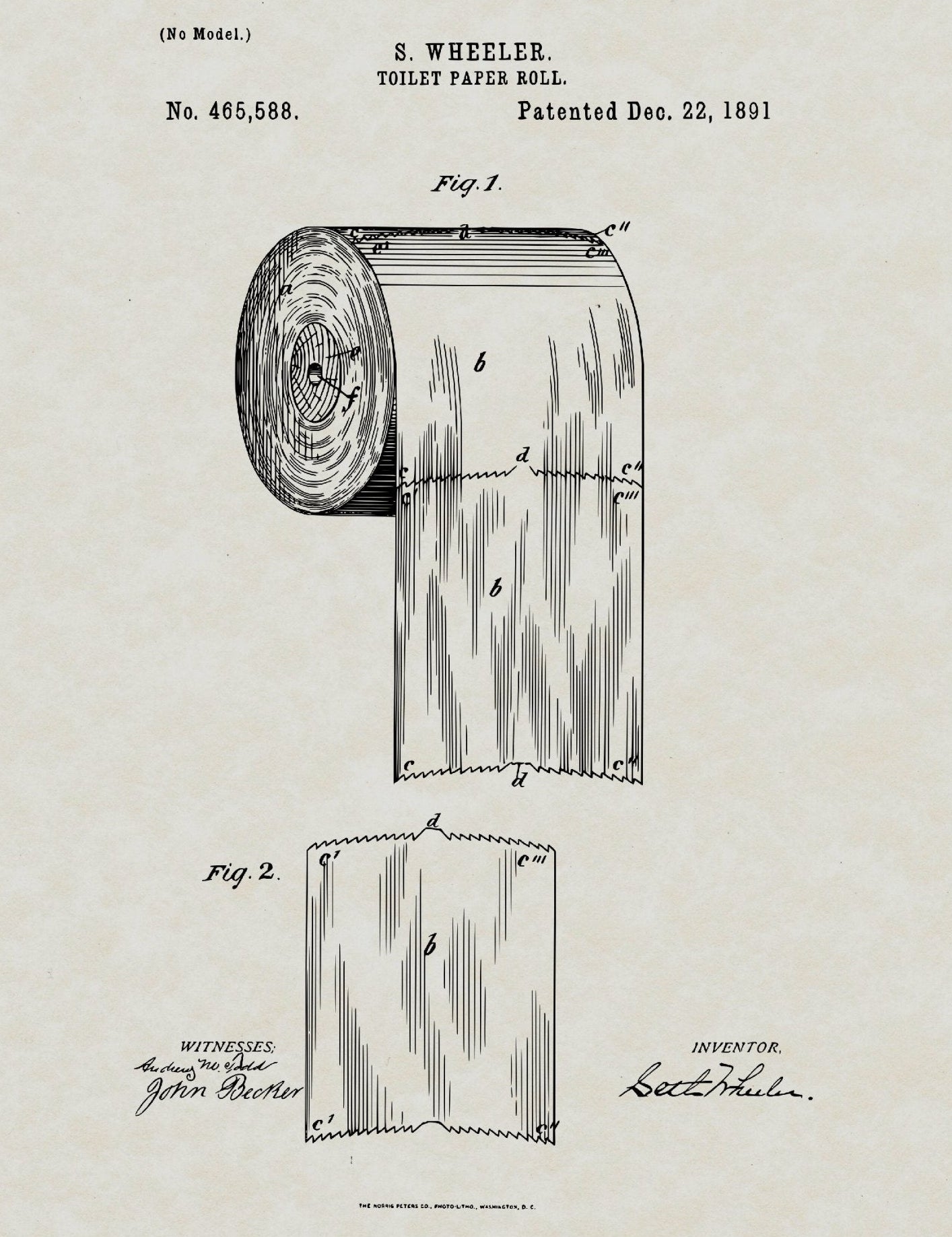 Decorative "Toilet Paper Roll" by S. Wheeler Poster | High - Quality Print | Repositionable Adhesive - Pasquín
