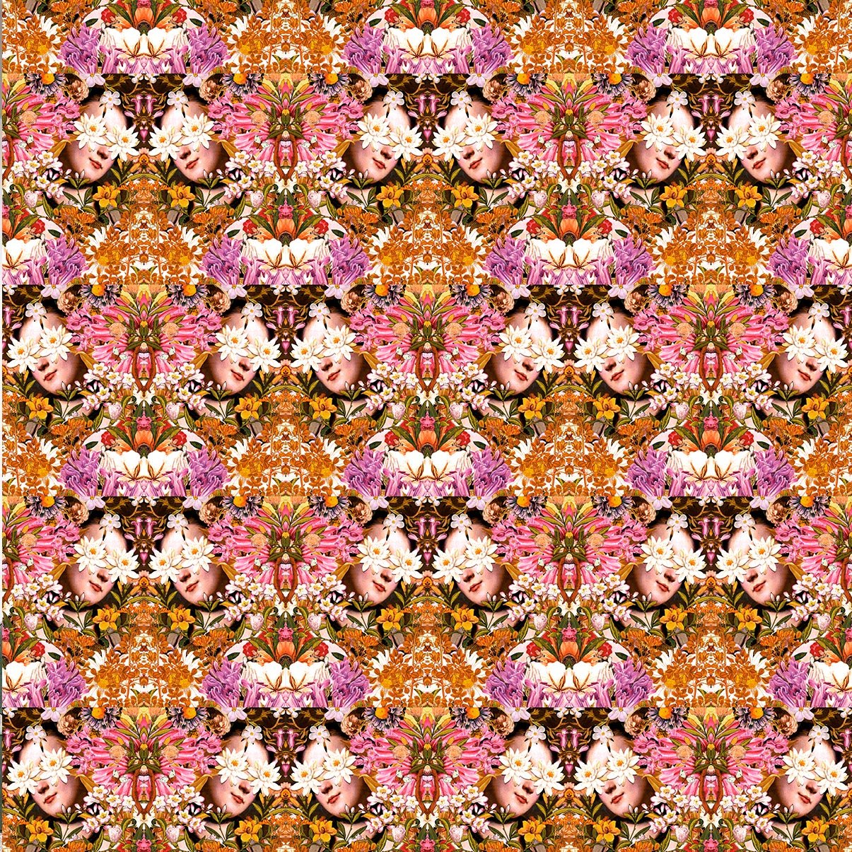 Elegant Woman and Flowers Wall Wallpaper - Repositionable and Eco - Friendly - Pasquín Store