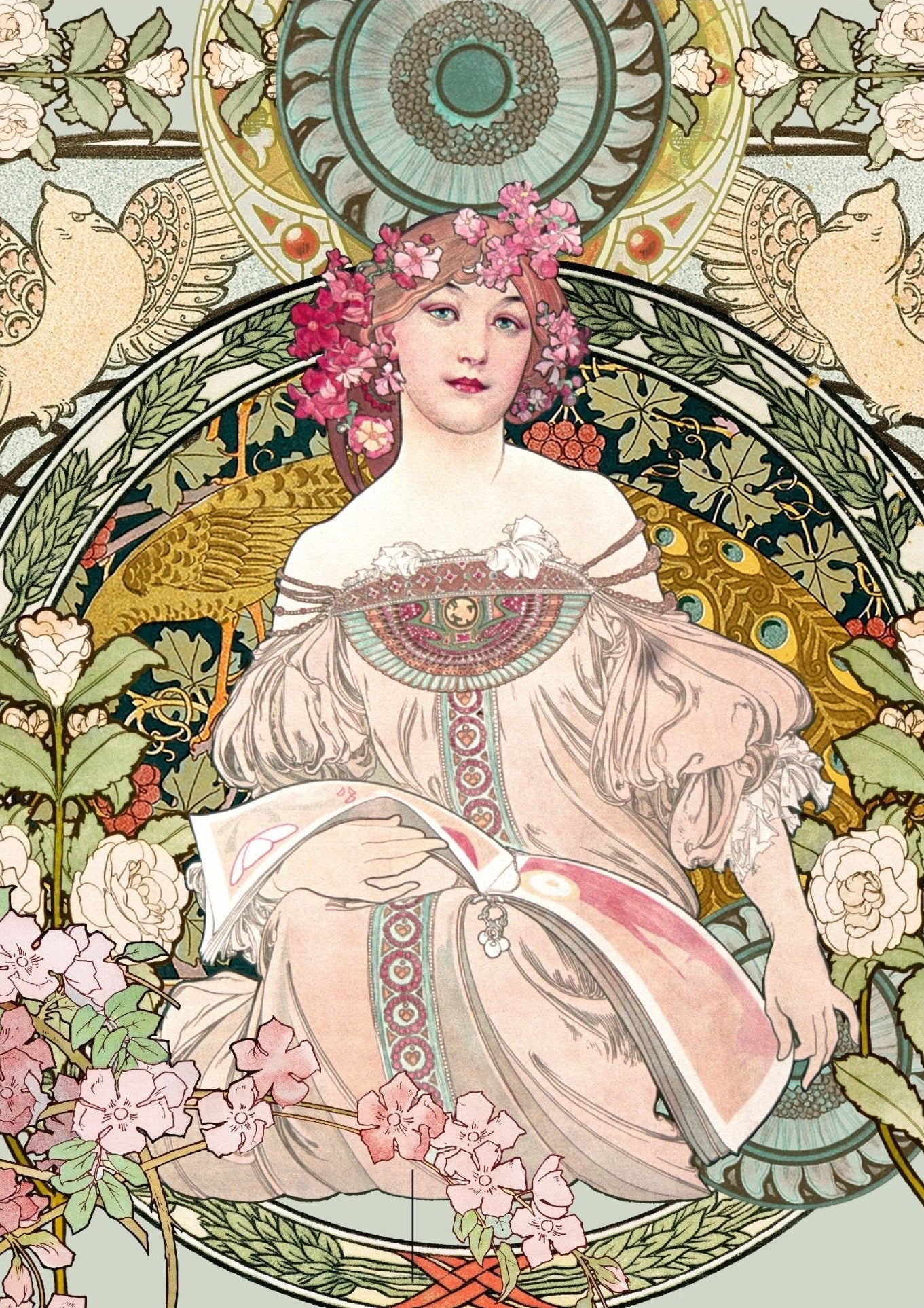 Handmade "Daydream" by Alphonse Mucha Poster | High - Quality Print | Repositionable Adhesive - Pasquín Store
