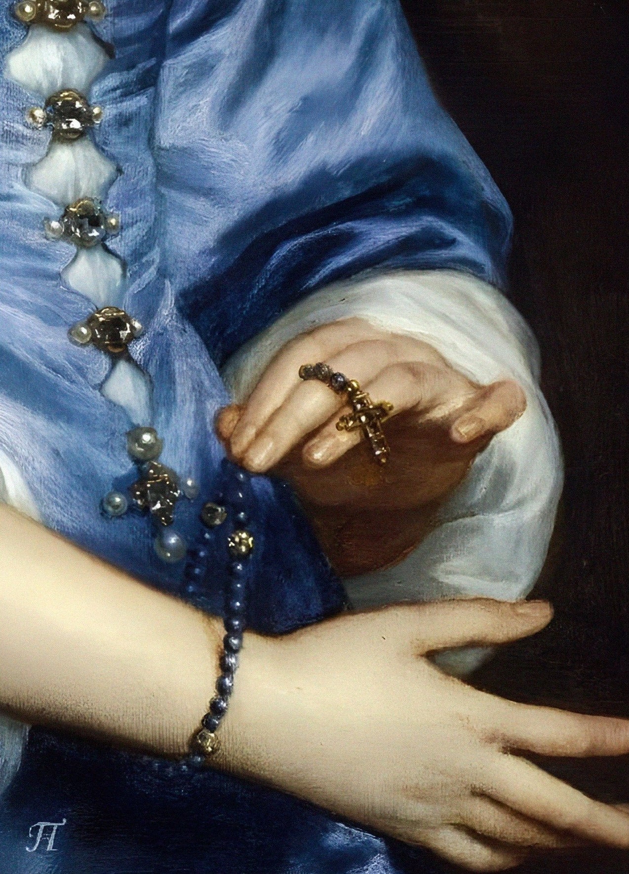 Handmade "Lady Mary (Detail) (1640)" by Anthony Van Dyck Poster | High - Quality Print | Repositionable Adhesive - Pasquín Store