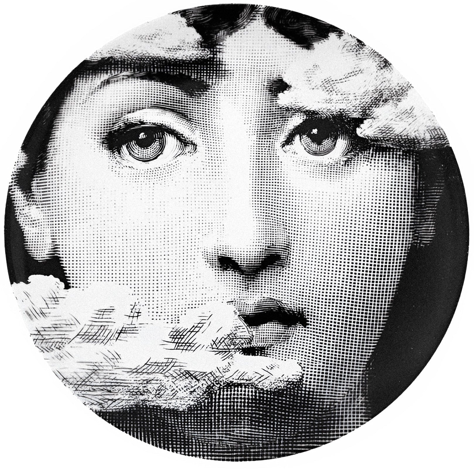 Handmade "Lina and the Clouds (Round)" by P. Fornasetti Poster | High - Quality Print | Repositionable Adhesive - Pasquín Store
