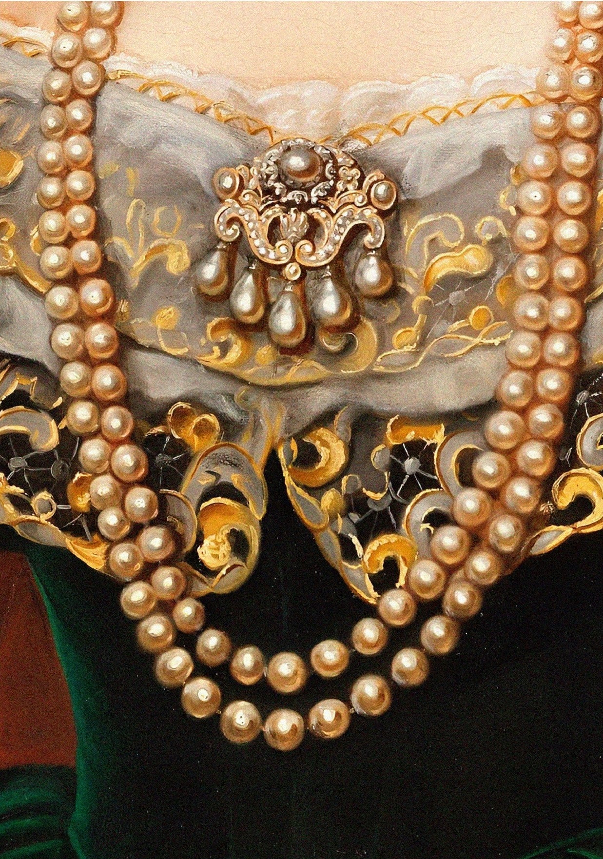 Handmade "Queen Theresa of Bayern (1855) (Detail)" by Joseph Karl Stieler Poster | High - Quality Print | Repositionable Adhesive - Pasquín Store