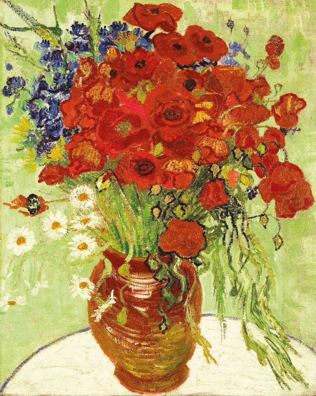Handmade Red Poppies and Daisies by Van Gogh Art Adhesive Poster - Eco - Friendly and High - Quality - Pasquín Store