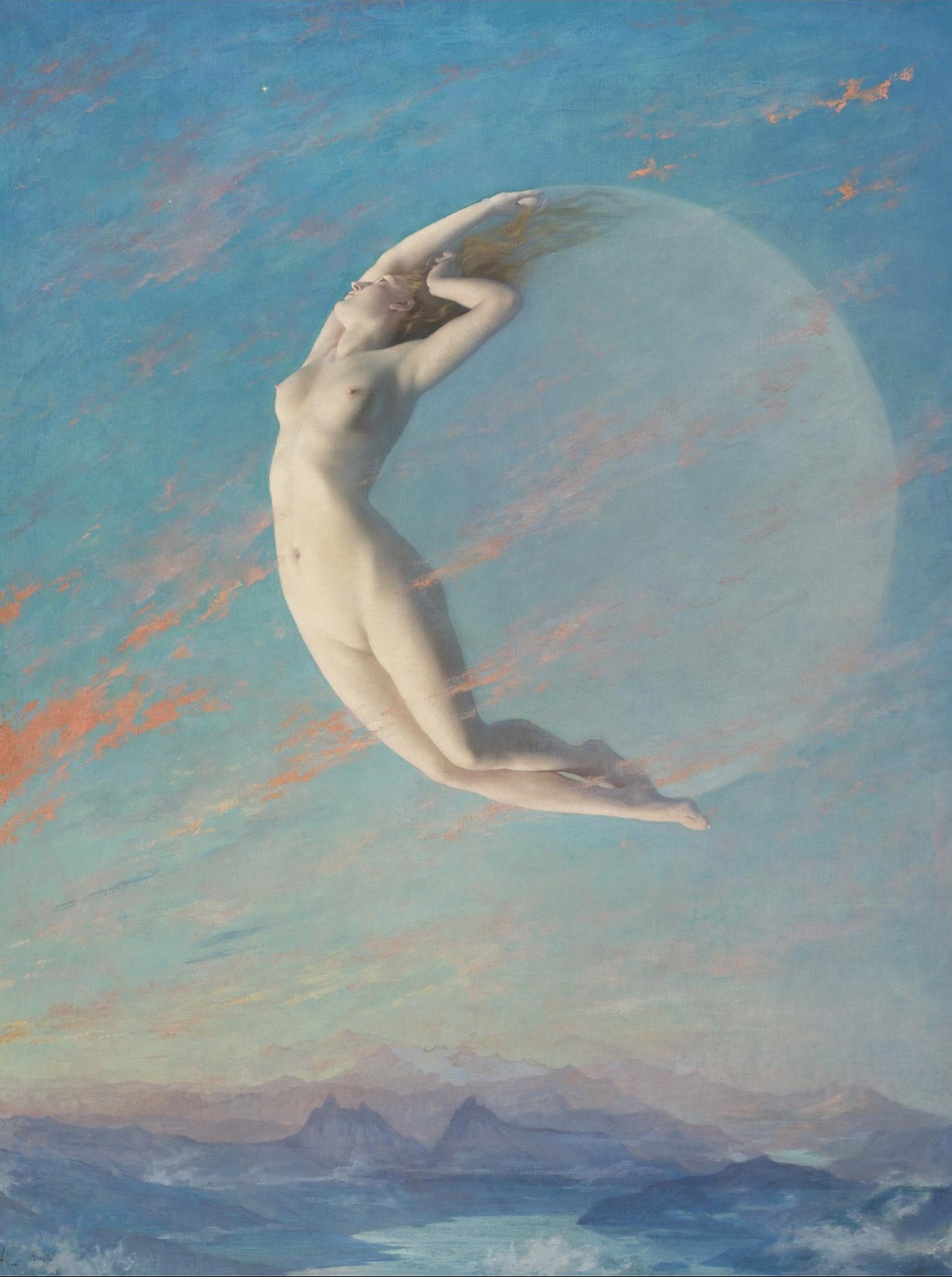Handmade " Selene (1880)" by Albert Aublet Poster | High - Quality Print | Repositionable Adhesive - Pasquín Store