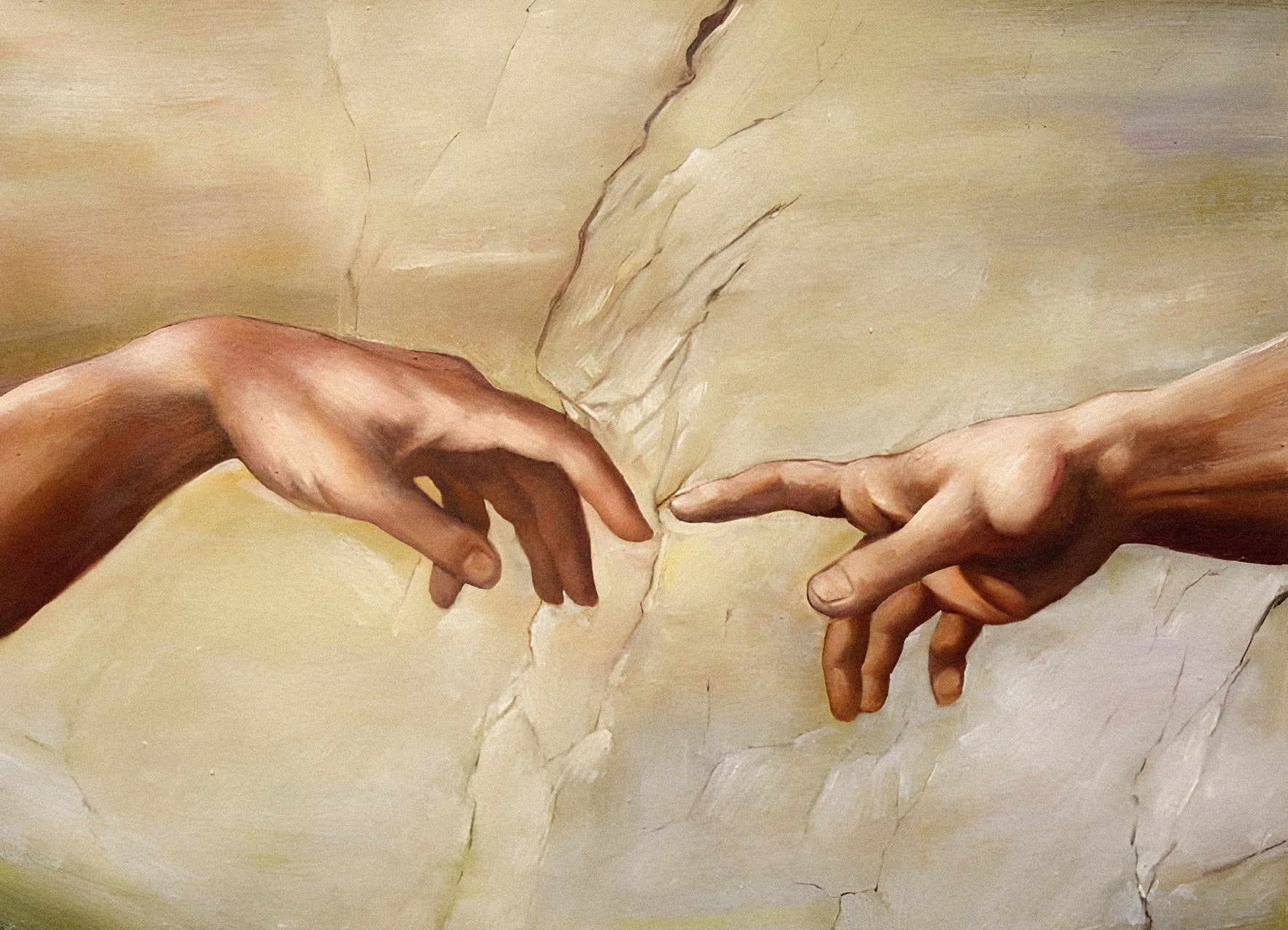 Handmade "The Creation of Adam (Detail)" by Michelangelo Poster | High - Quality Print | Repositionable Adhesive - Pasquín Store