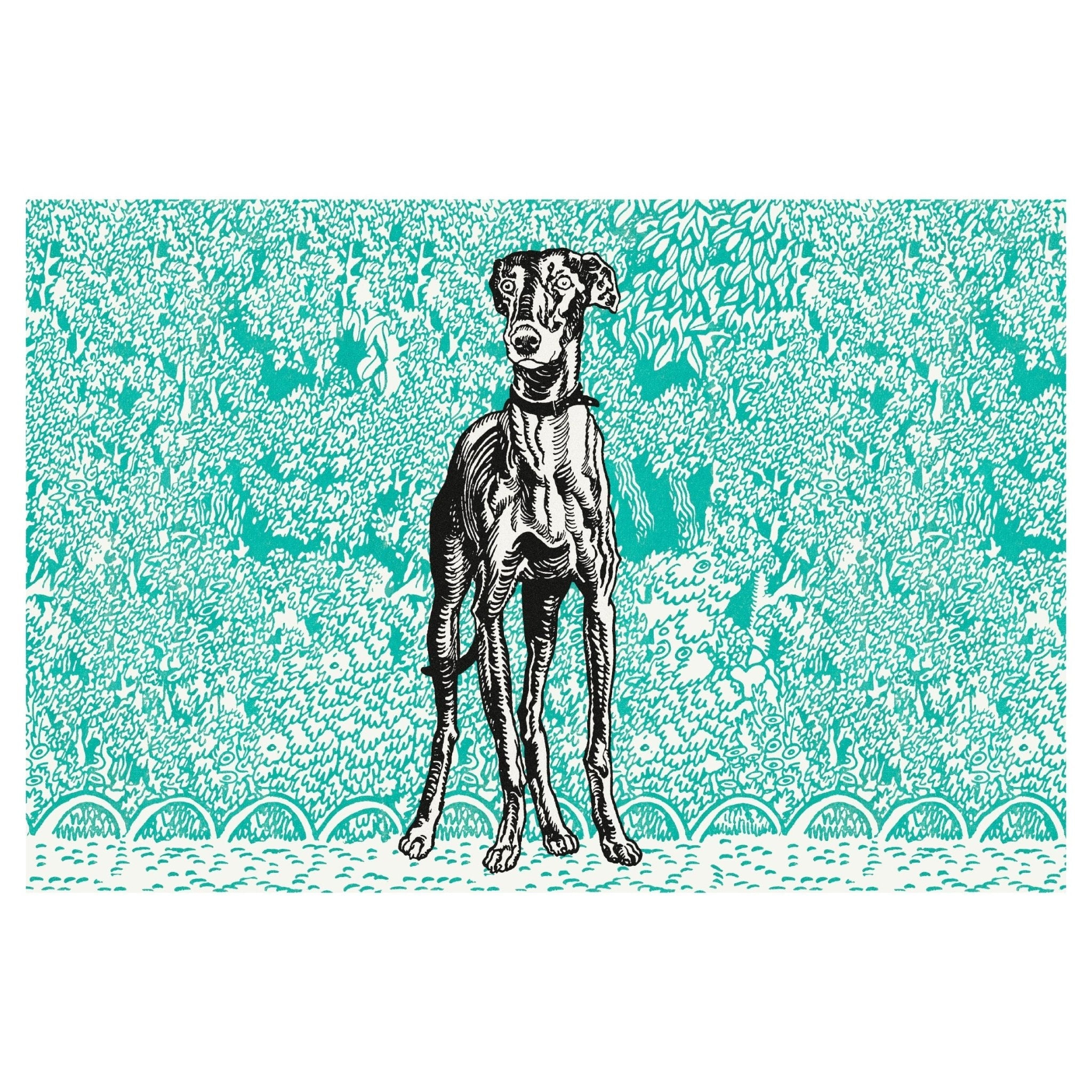 High - Quality Fabric Adhesive Poster - Greyhound by Moriz Jung - Horizontal - Pasquín Store