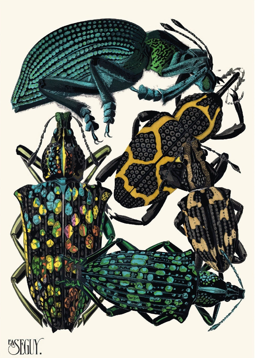 Insects by Emile - Allain Séguy - Repositionable Adhesive Poster - Pasquín Store