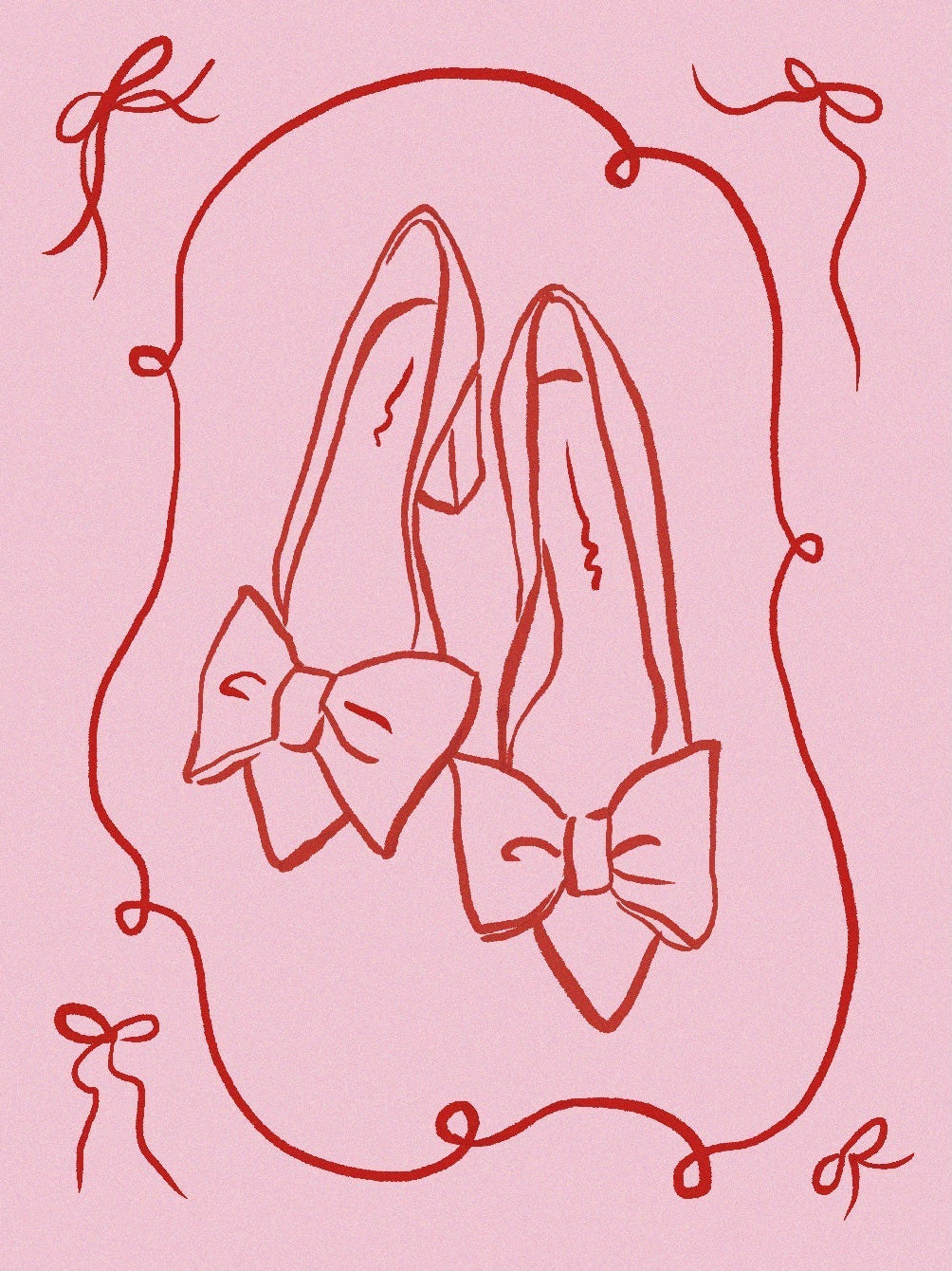 Pink Shoes Illustration Adhesive Poster - Repositionable and Eco - Friendly - Pasquín Store