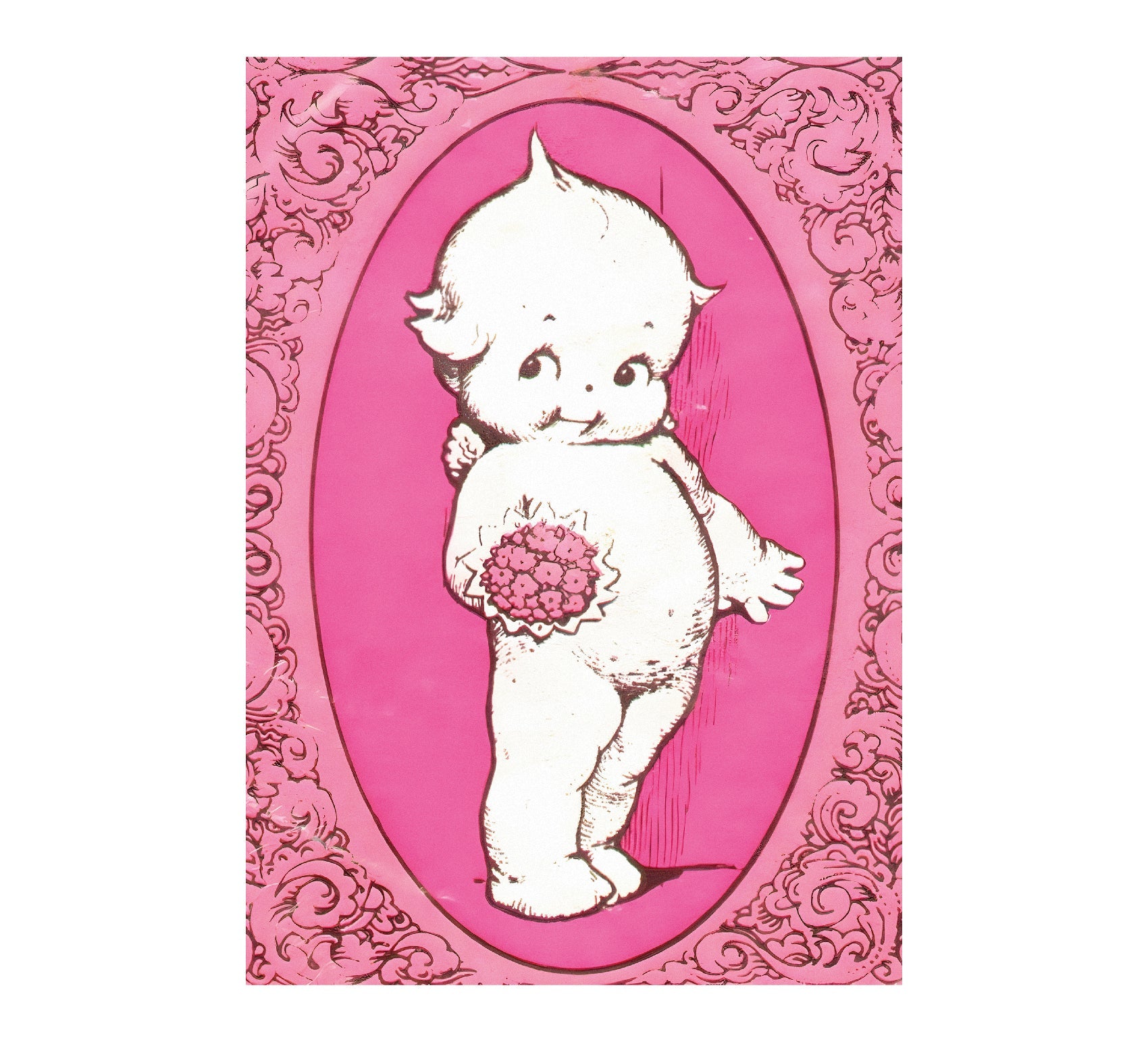 Versatile Vintage Cupid Baby Illustration Adhesive Poster - Perfect for Home Decor - Pasquín Store