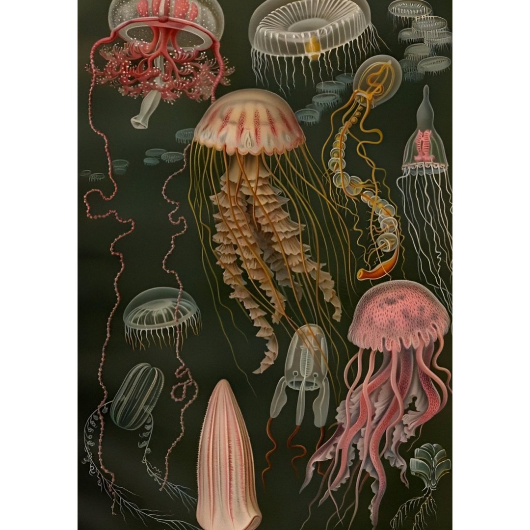 Mini poster adhesivo y reposicionable: Medusas en arte clásico - Tienda Pasquín