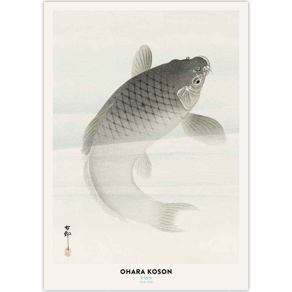 Poster Adhesivo Reposicionable: Pescado de Ohara Koson - Tienda Pasquín