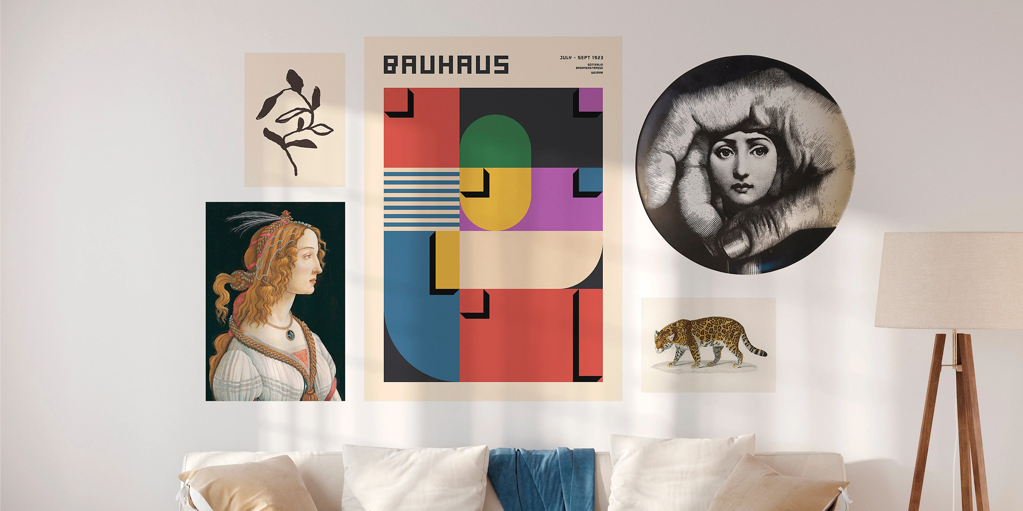 Decoración Bauhaus en Chile con láminas geométricas modernas