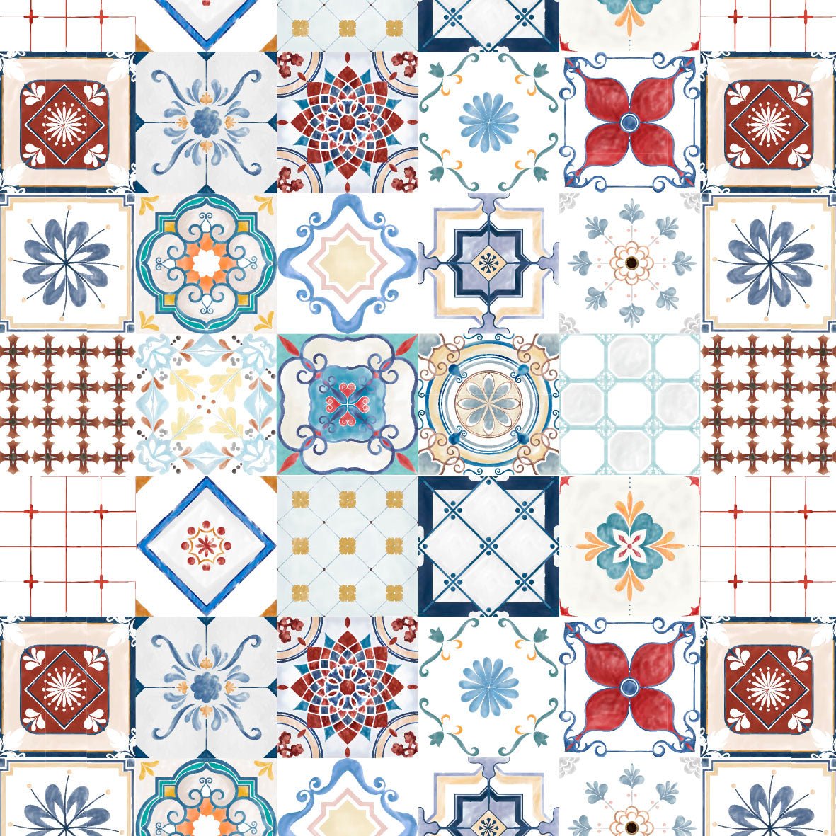 Adhesive Non - Slip Tiles: Art and Blue Design for Your Space - Pasquín Mosaics 39 - Pasquín