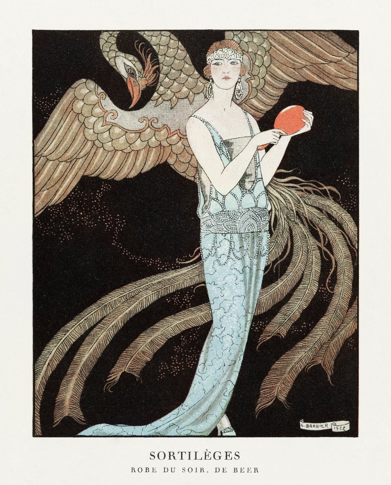 Classic Art Sortilèges Evening Dress (1922) Poster | High - Quality Print | Repositionable Adhesive - Pasquín Store