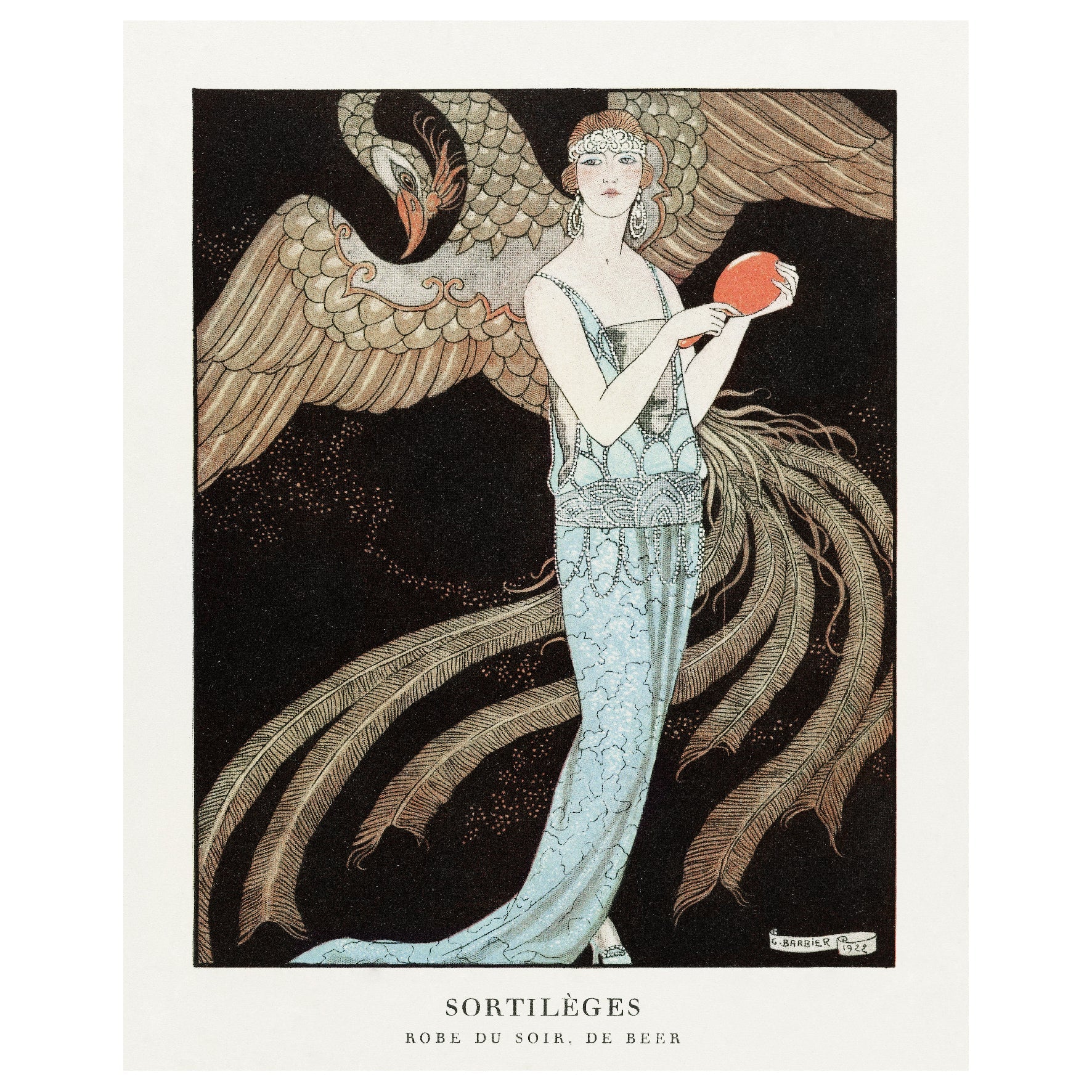 Classic Art Sortilèges Evening Dress (1922) Poster | High - Quality Print | Repositionable Adhesive - Pasquín Store