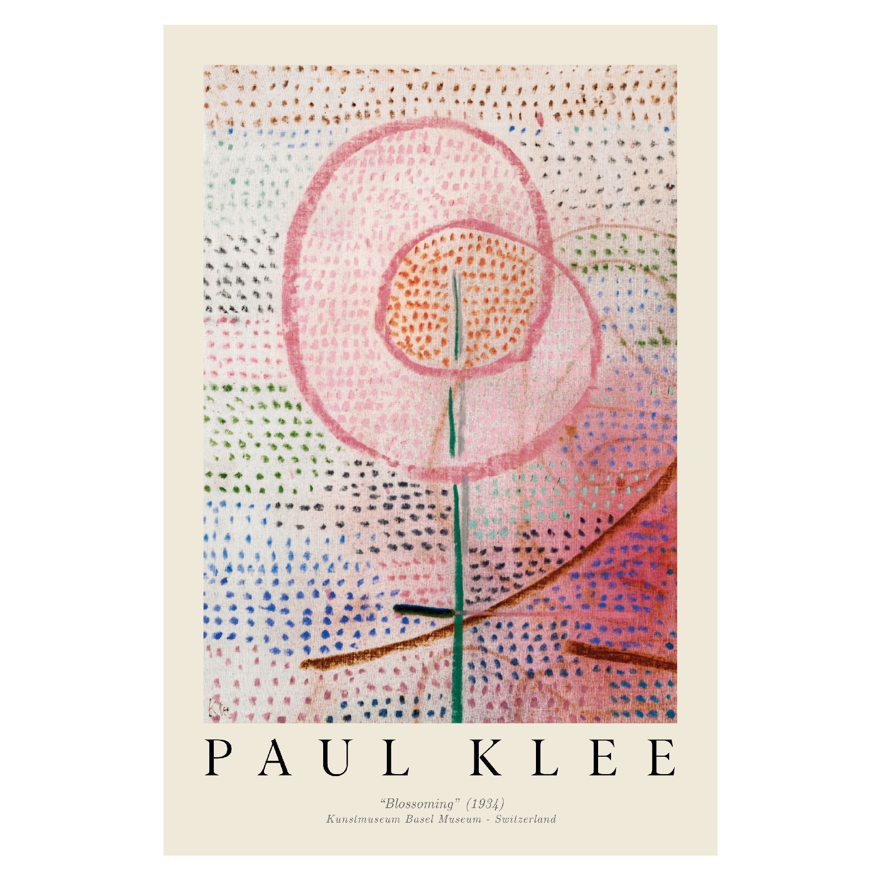 Decorative "Blossoming" by Paul Klee Poster | High - Quality Print | Repositionable Adhesive - Pasquín