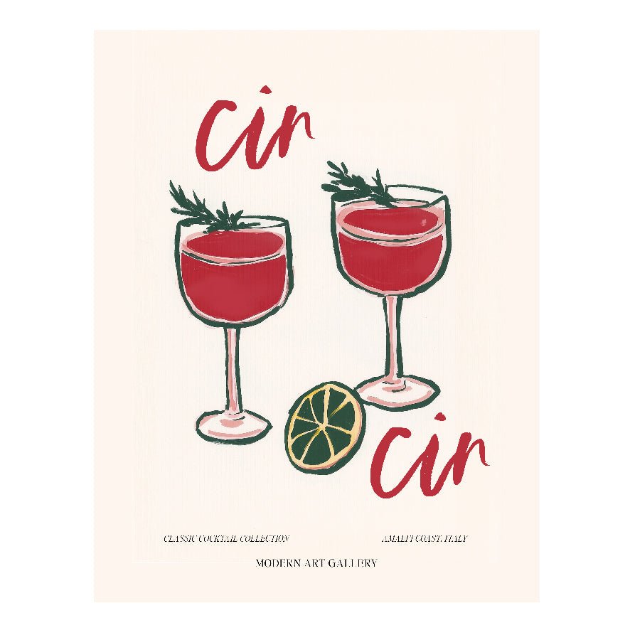 Decorative "Cin Cin" Poster | High - Quality Print | Repositionable Adhesive - Pasquín