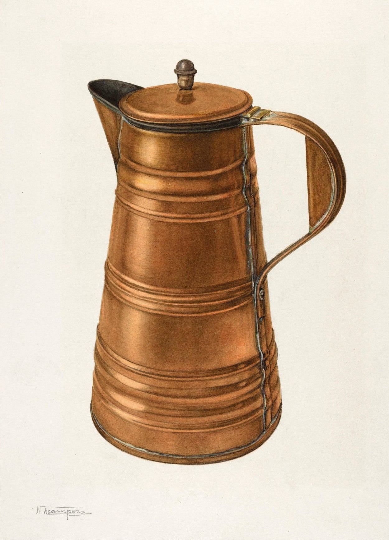 Decorative "Coffee Pot" by Nicholas Acampora Poster | High - Quality Print | Repositionable Adhesive - Pasquín