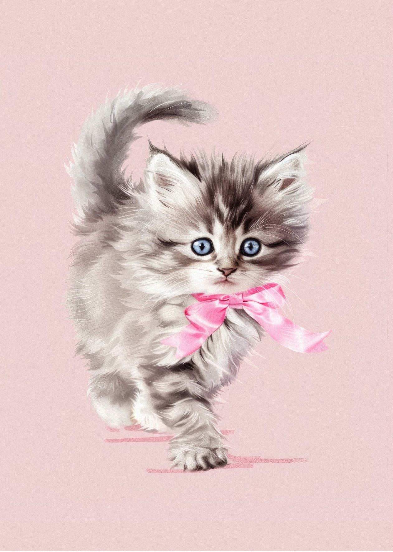 Decorative "Coquette Collection: Little Kitty" Posters | High - Quality Print | Repositionable Adhesive - Pasquín Store