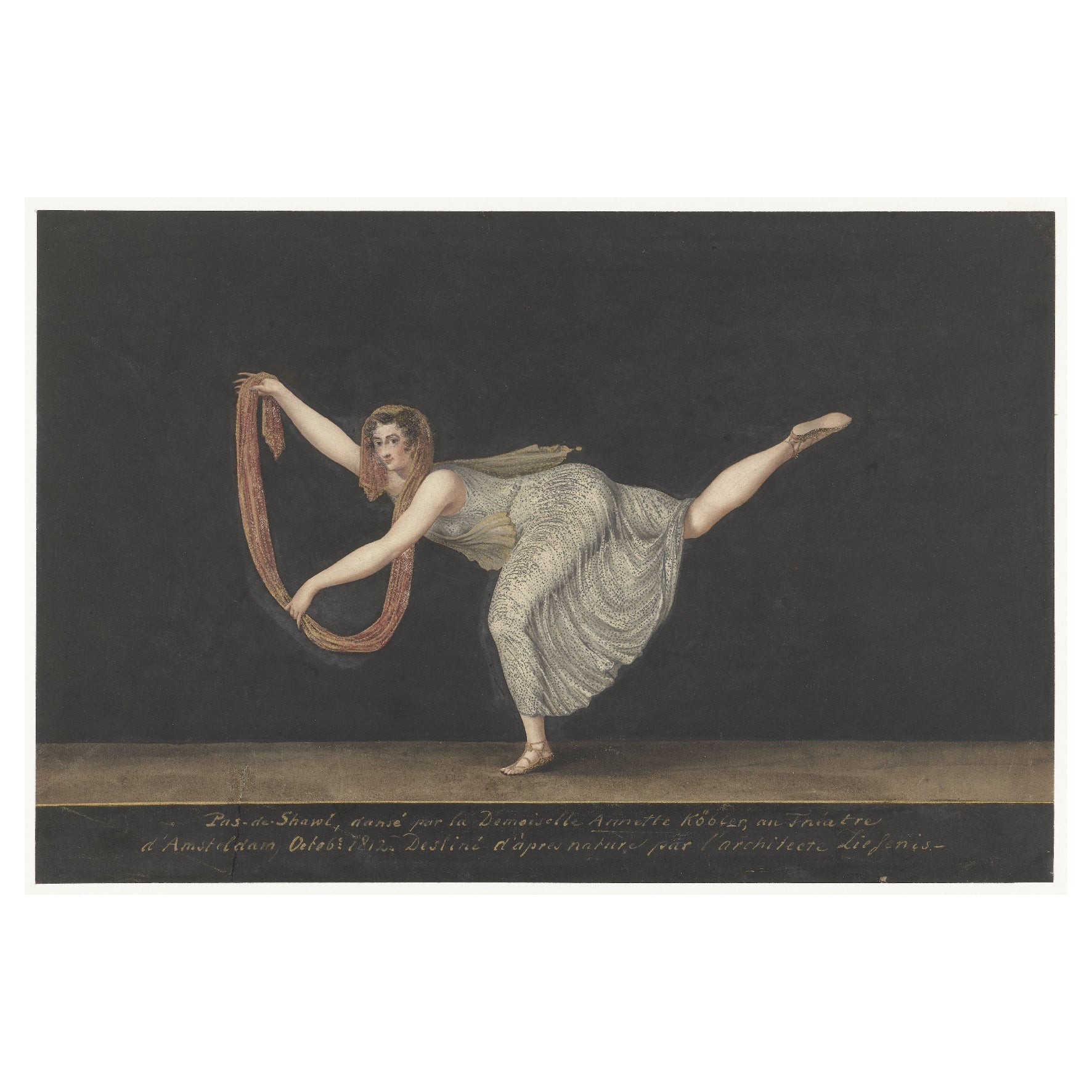 Decorative Danseres Annette Köbler I (1812) Poster | High - Quality Print | Repositionable Adhesive - Pasquín Store