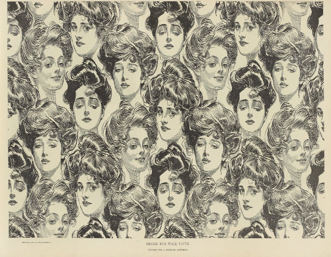Decorative "Design for a wallpaper" by Charles Dana Gibson Poster | High - Quality Print | Repositionable Adhesive - Pasquín
