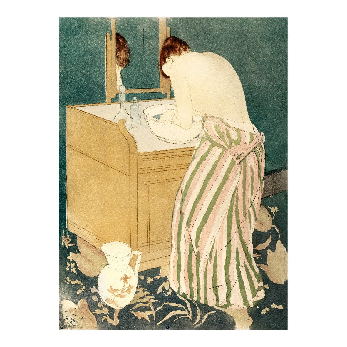 Decorative "Femme à sa toilette" by Mary Cassatt Poster | High - Quality Print | Repositionable Adhesive - Pasquín