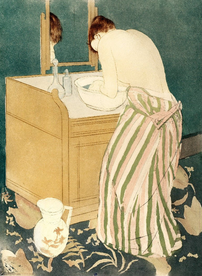 Decorative "Femme à sa toilette" by Mary Cassatt Poster | High - Quality Print | Repositionable Adhesive - Pasquín