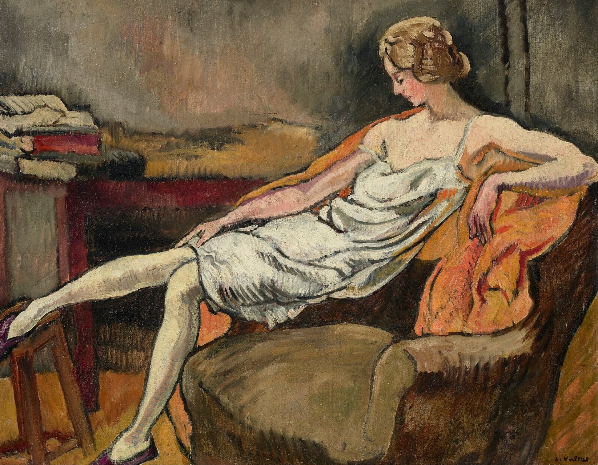 Decorative "Femme au fauteuil" by Louis Valtat | High - Quality Print | Repositionable Adhesive - Pasquín