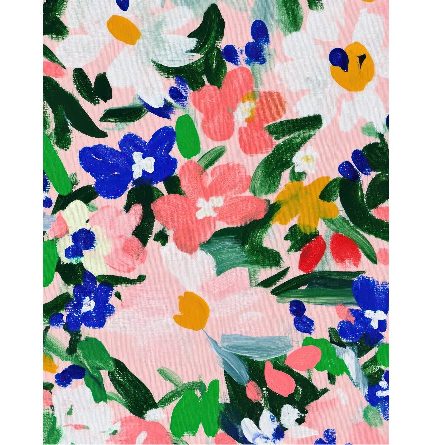 Decorative "Floral Collection: Floral Pattern Painting" Poster | High - Quality Print | Repositionable Adhesive - Pasquín