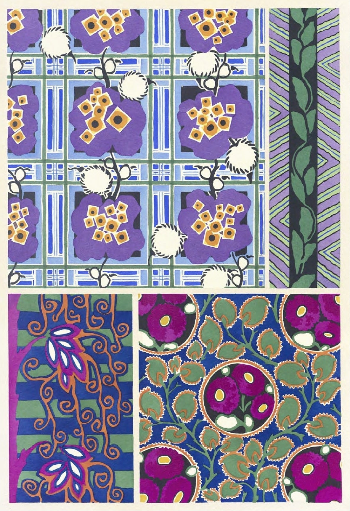 Decorative "Floral Designs (1925)" by Emile - Allain Séguy Poster | High - Quality Print | Repositionable Adhesive - Pasquín Store