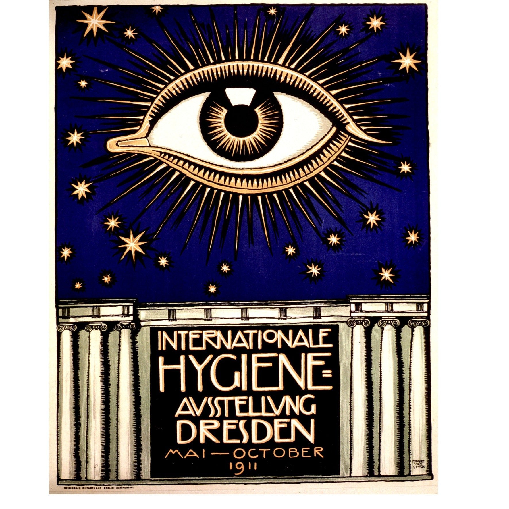 Decorative "Internationale Hygiene - Ausstellung" by Franz von Stuck Poster | High - Quality Print | Repositionable Adhesive - Pasquín Store