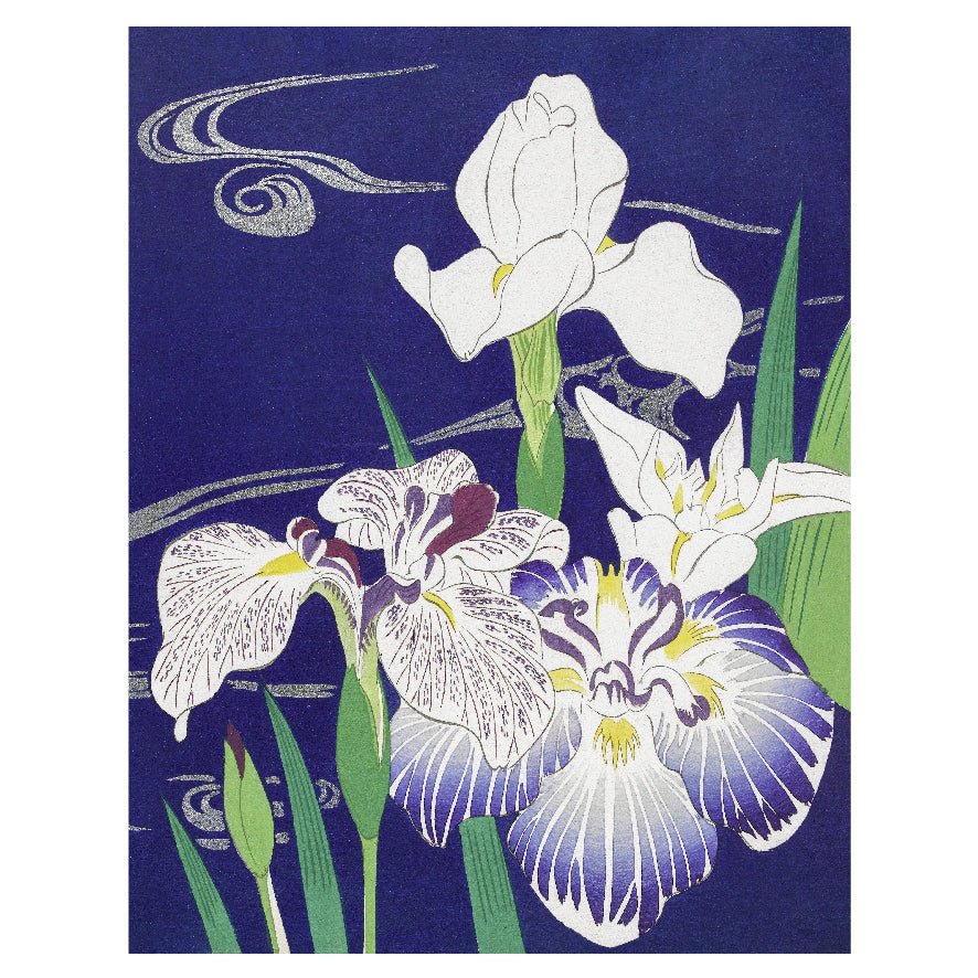 Decorative "Irises" (1890–1900) by Kogyo Tsukioka Poster | High - Quality Print | Repositionable Adhesive - Pasquín