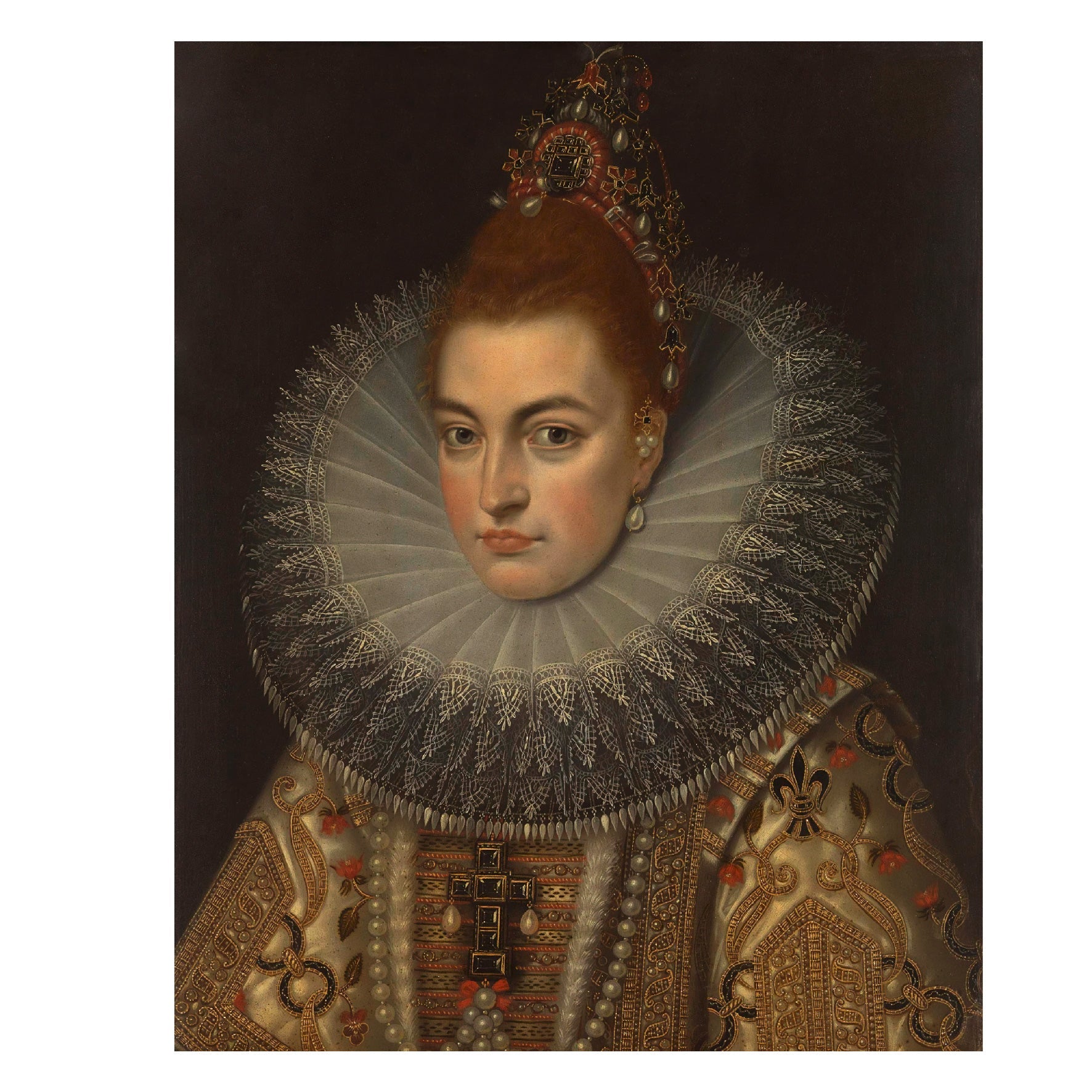 Decorative "Isabella, The Duchess" by Frans Pourbus Poster | High - Quality Print | Repositionable Adhesive - Pasquín Store