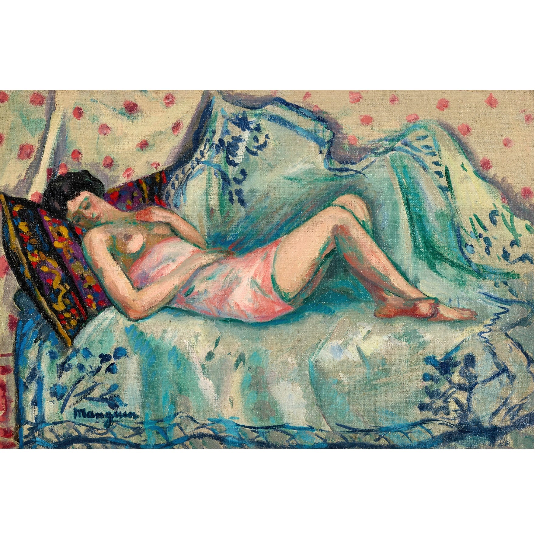 Decorative "La chemise rose, Anita (1918)" by Henri Manguin | High - Quality Print | Repositionable Adhesive - Pasquín