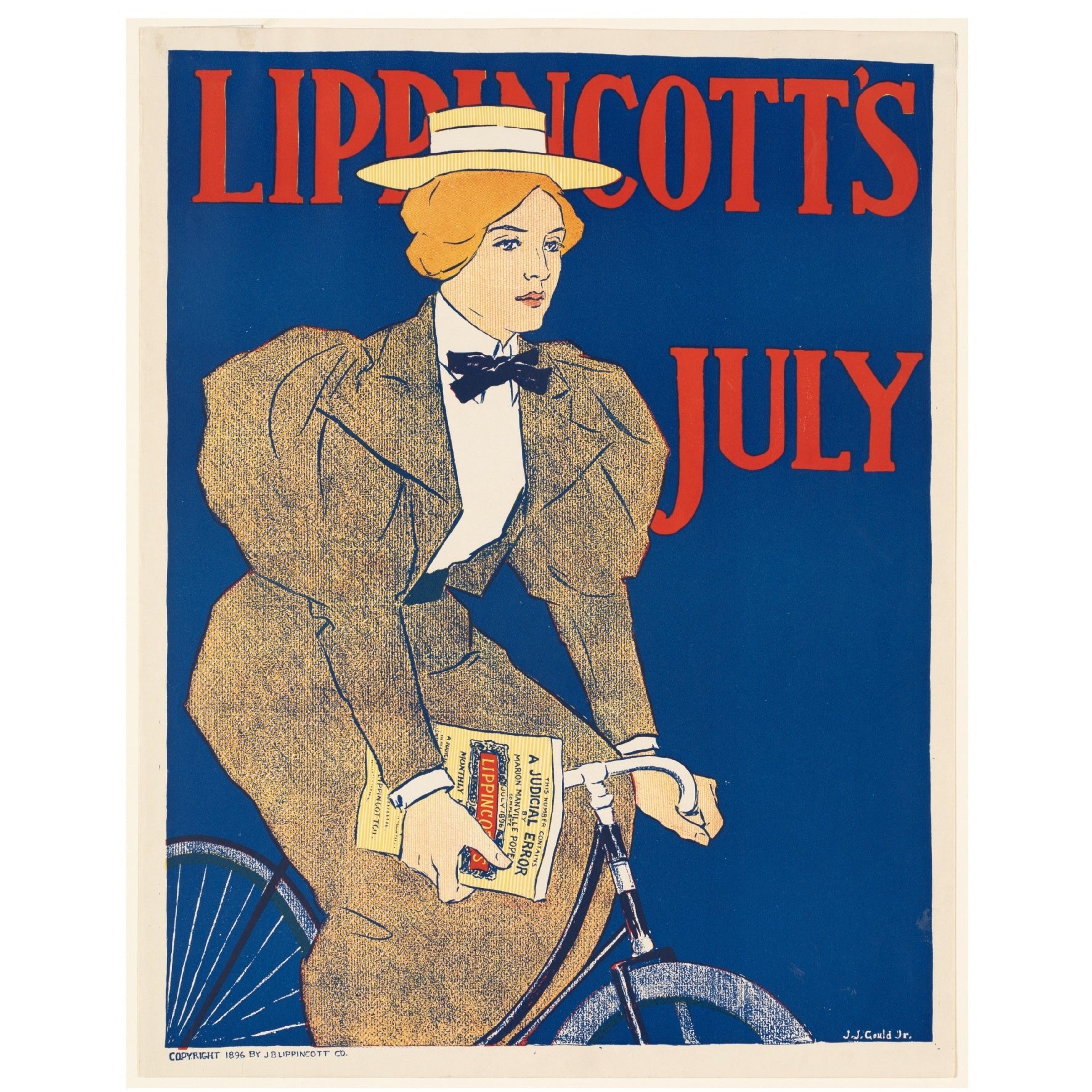 Decorative "Lippincott's July" by J.J. Gould Jr. Poster | High - Quality Print | Repositionable Adhesive - Pasquín