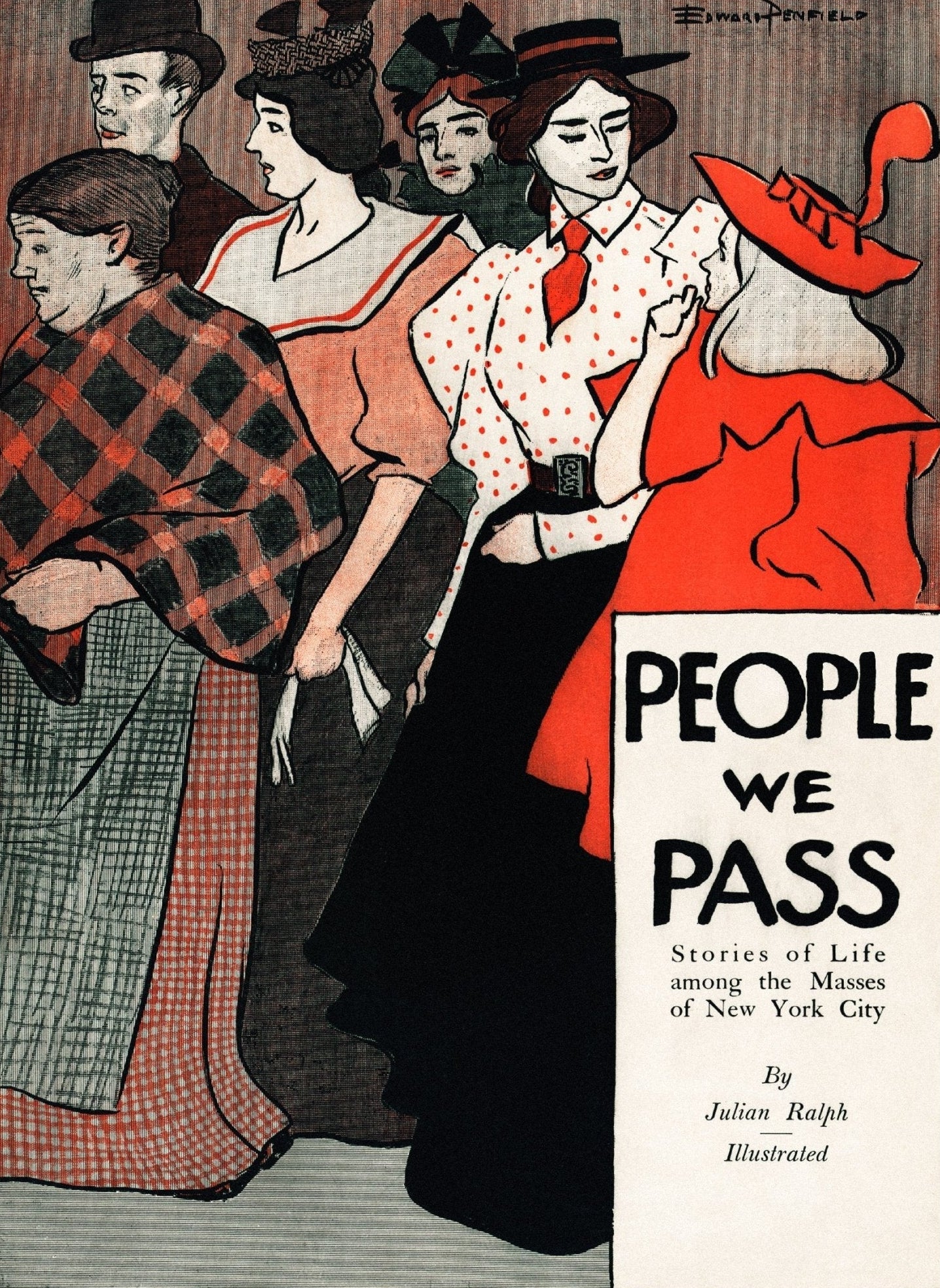 Decorative "People We Pass (1896)" by Edward Penfield | High - Quality Print | Repositionable Adhesive - Pasquín
