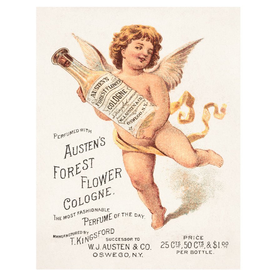 Decorative "Perfumed with Austen's Forest Flower Cologne" Poster | High - Quality Print | Repositionable Adhesive - Pasquín