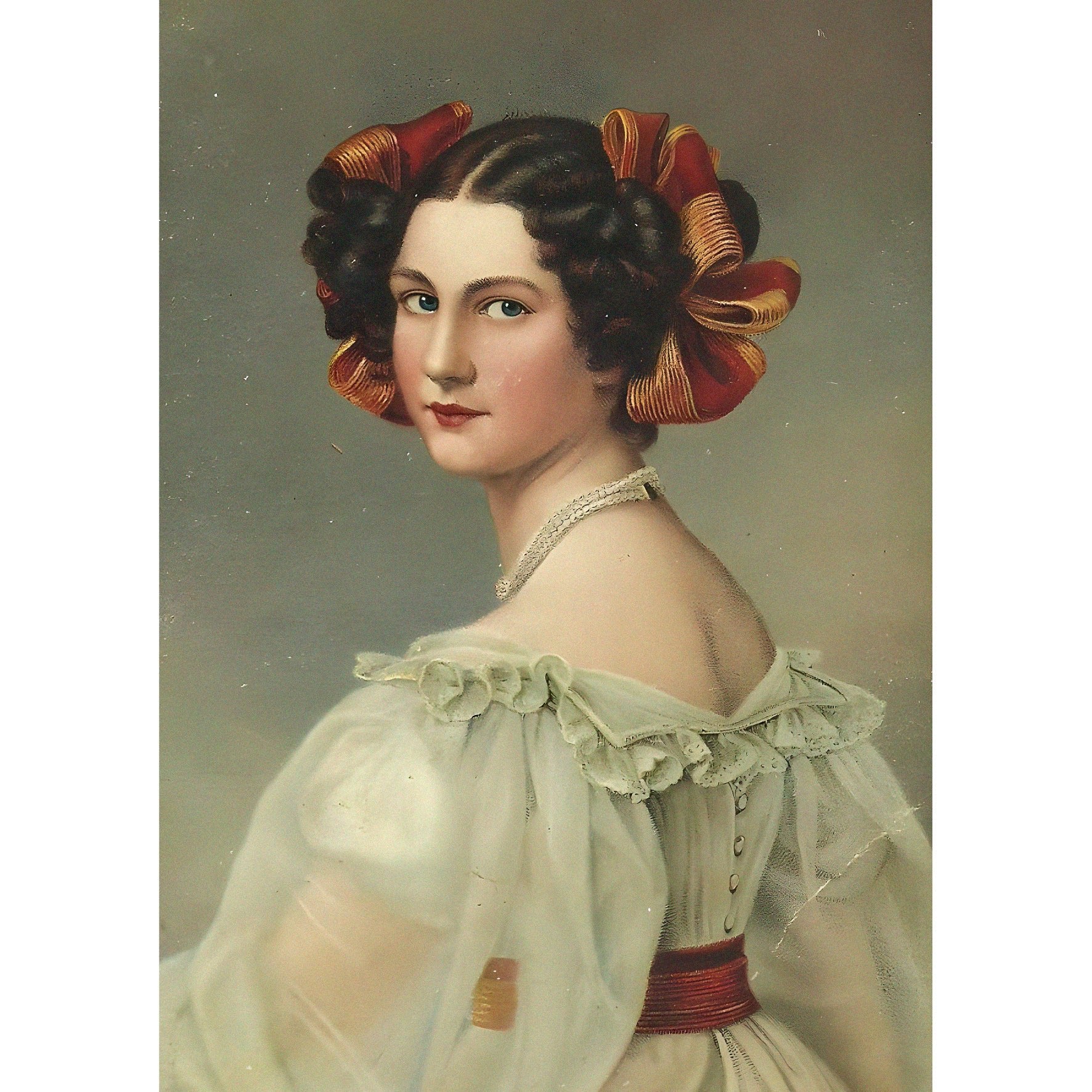 Decorative "Portrait of a Woman" by Joseph Karl Stieler | High - Quality Print | Repositionable Adhesive - Pasquín