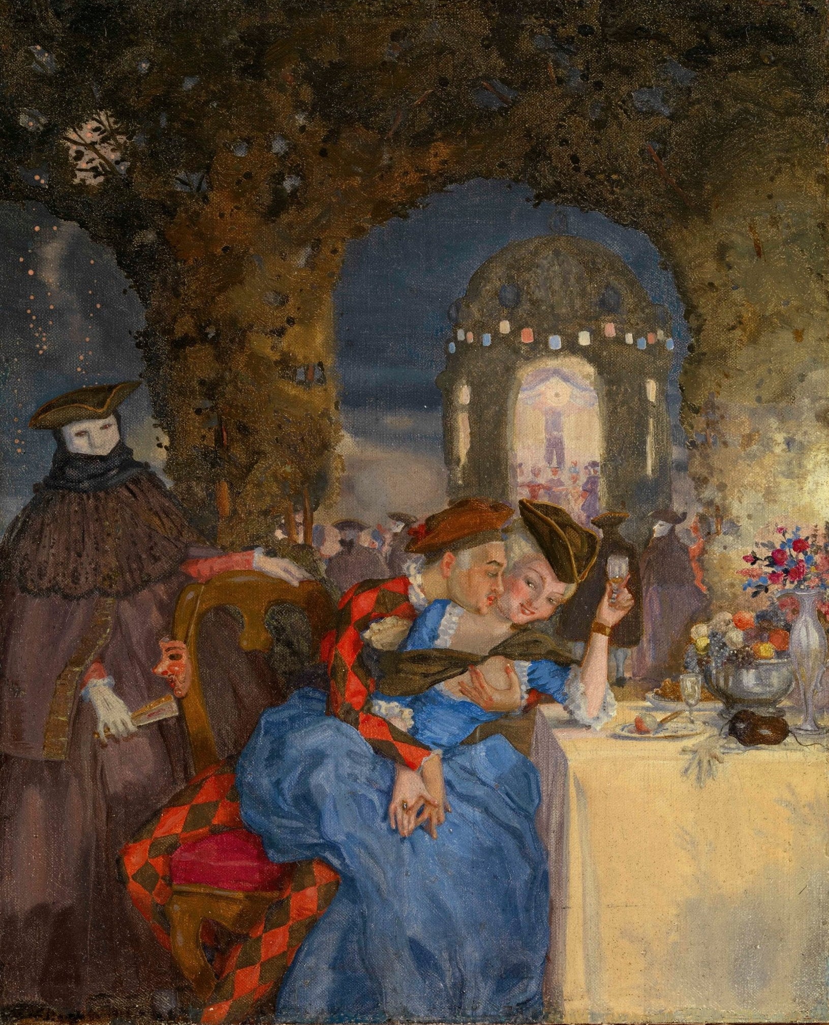 Decorative "Rendezvous (1918)" by Konstantin Andreevich Somov | High - Quality Print | Repositionable Adhesive - Pasquín
