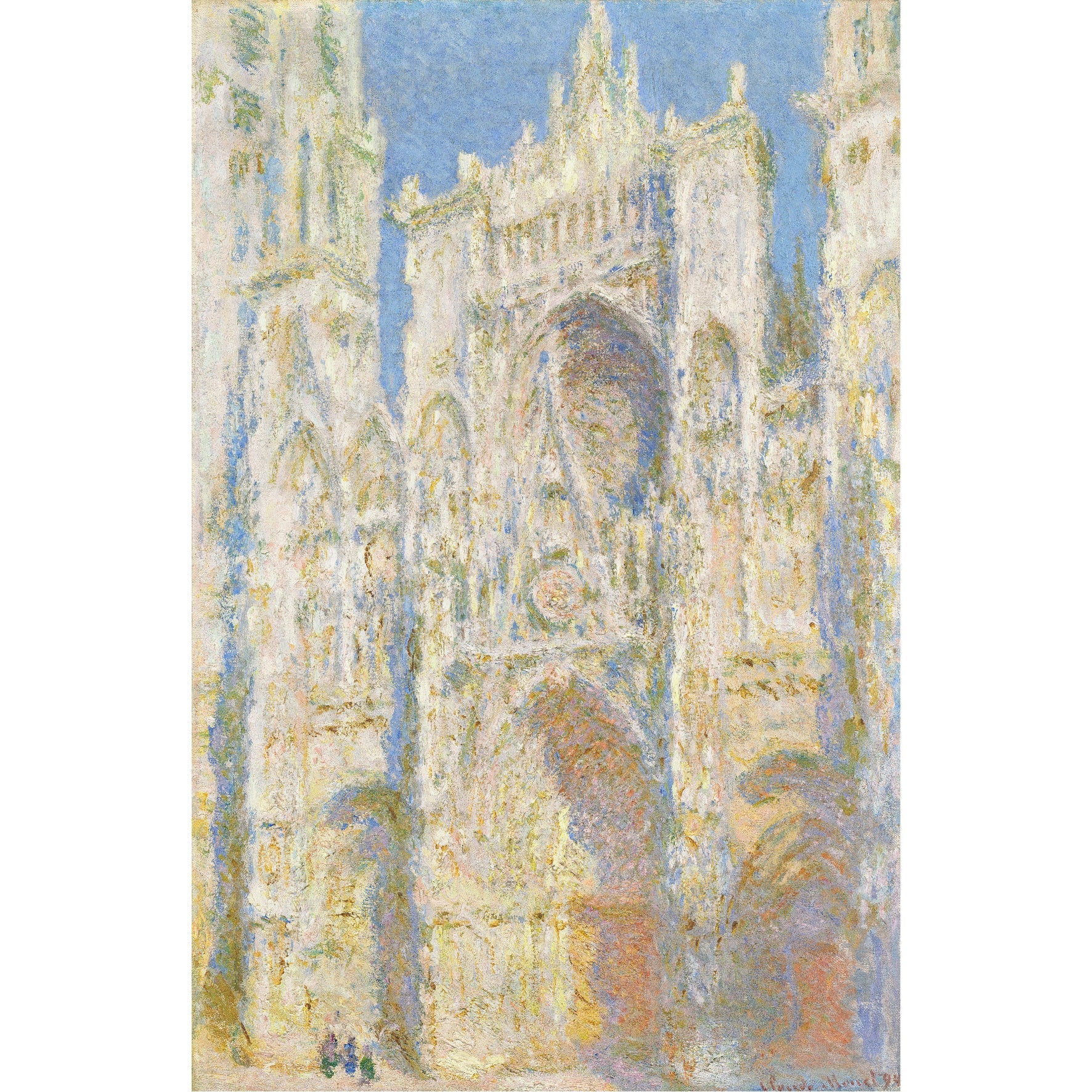 Decorative "Rouen Cathedral, West Facade, Sunlight (1893)" by Claude Monet Poster | High - Quality Print | Repositionable Adhesive - Pasquín Store