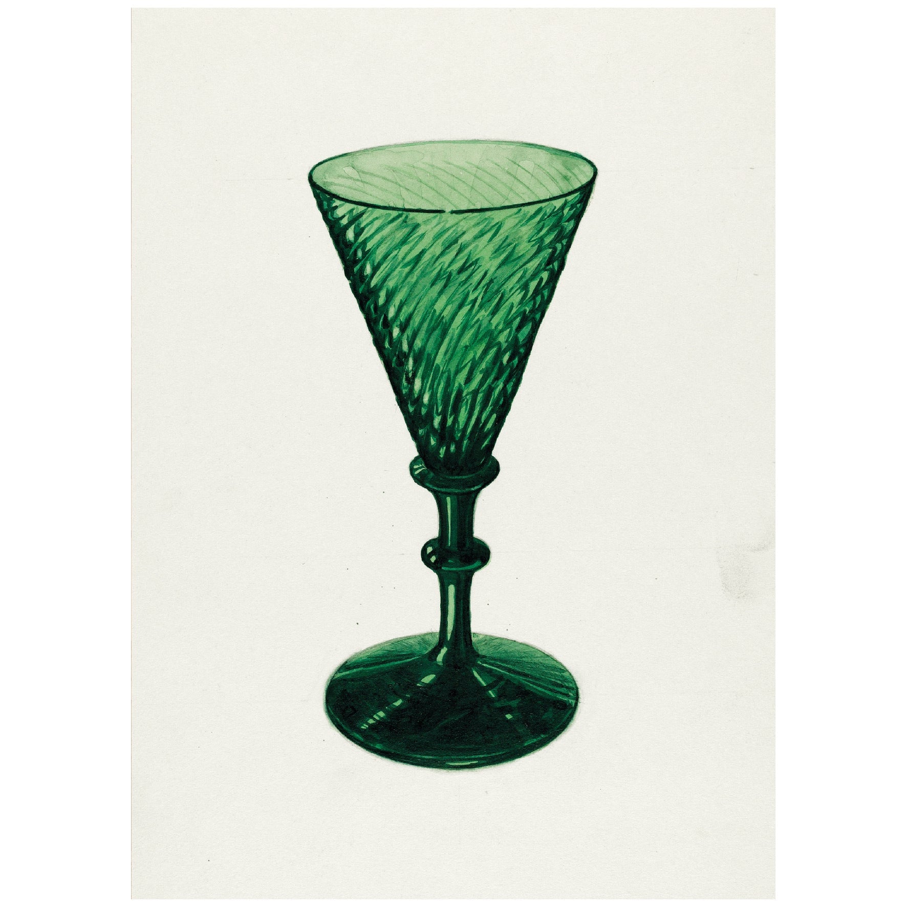 Decorative "Sherry Wine Glass (1937)" by John Dana Poster | High - Quality Print | Repositionable Adhesive - Pasquín