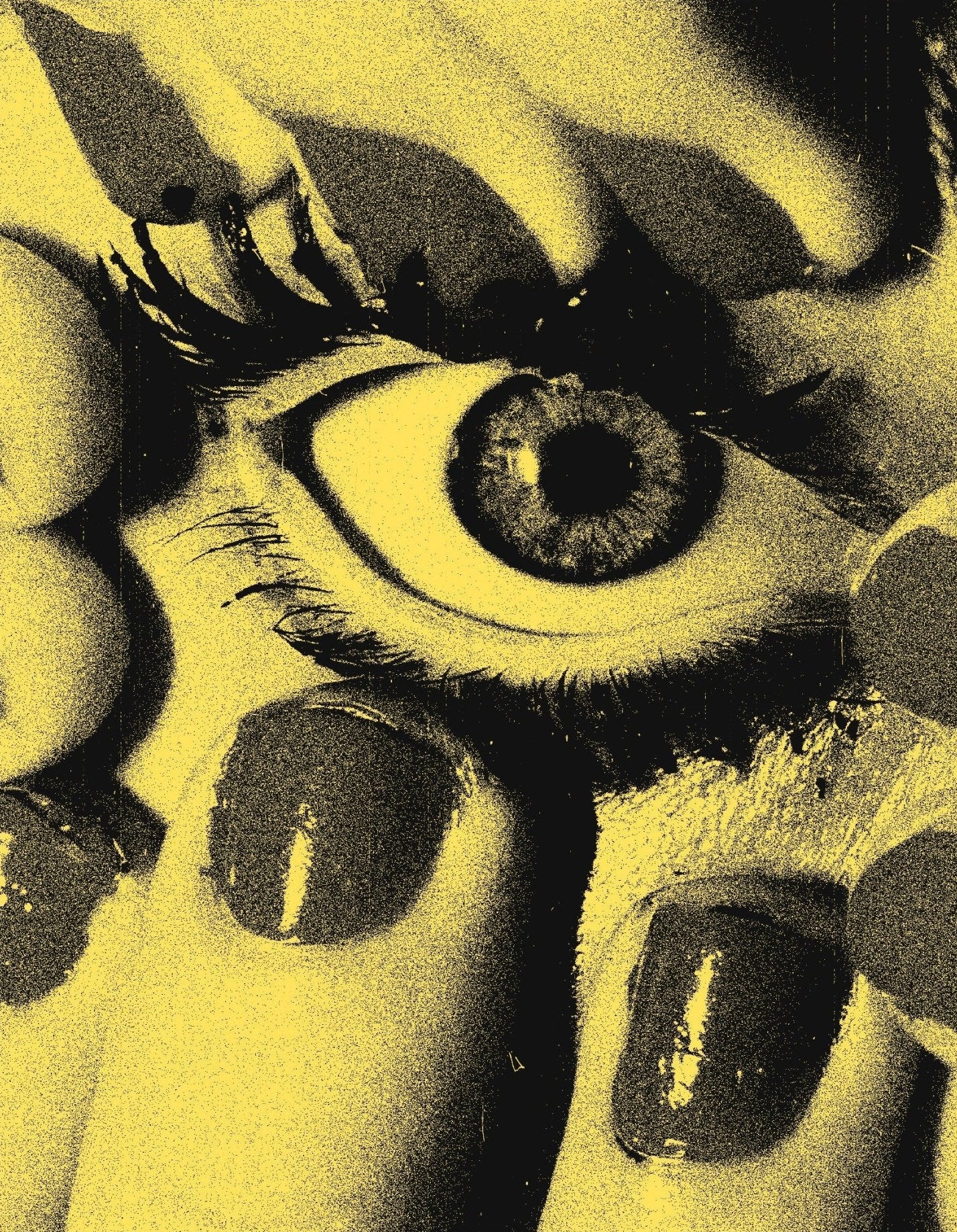 Decorative "The Gaze in Yellow" Poster | High - Quality Print | Repositionable Adhesive - Pasquín