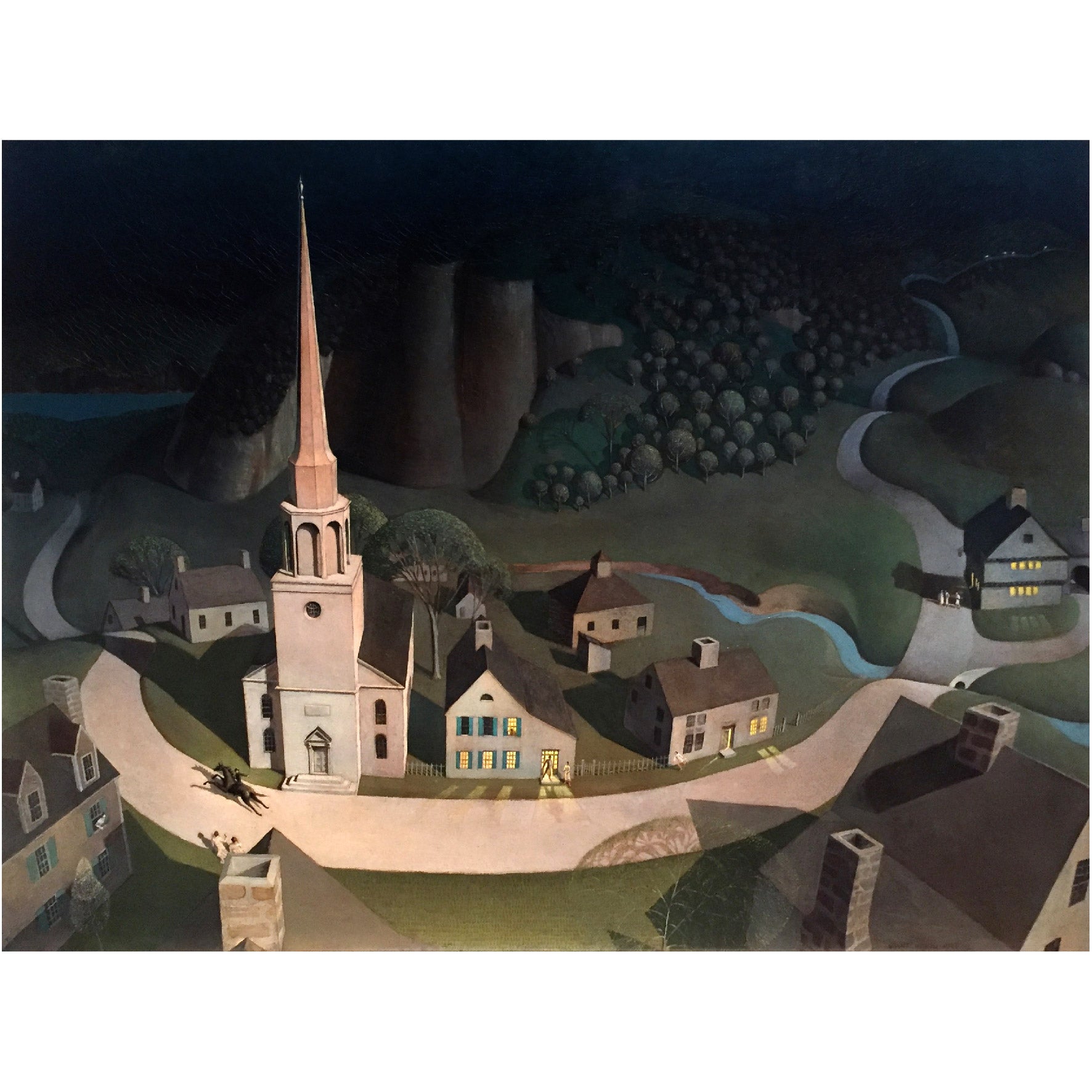 Decorative "The Midnight Ride of Paul Revere (1931)" by Grant Wood Poster | High - Quality Print | Repositionable Adhesive - Pasquín